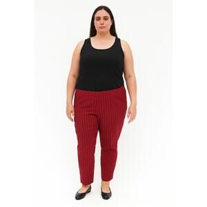 Isaac Mizrahi Live! Women's 24/7 Stretch Tapered Pants Red Print Size 24W NWT